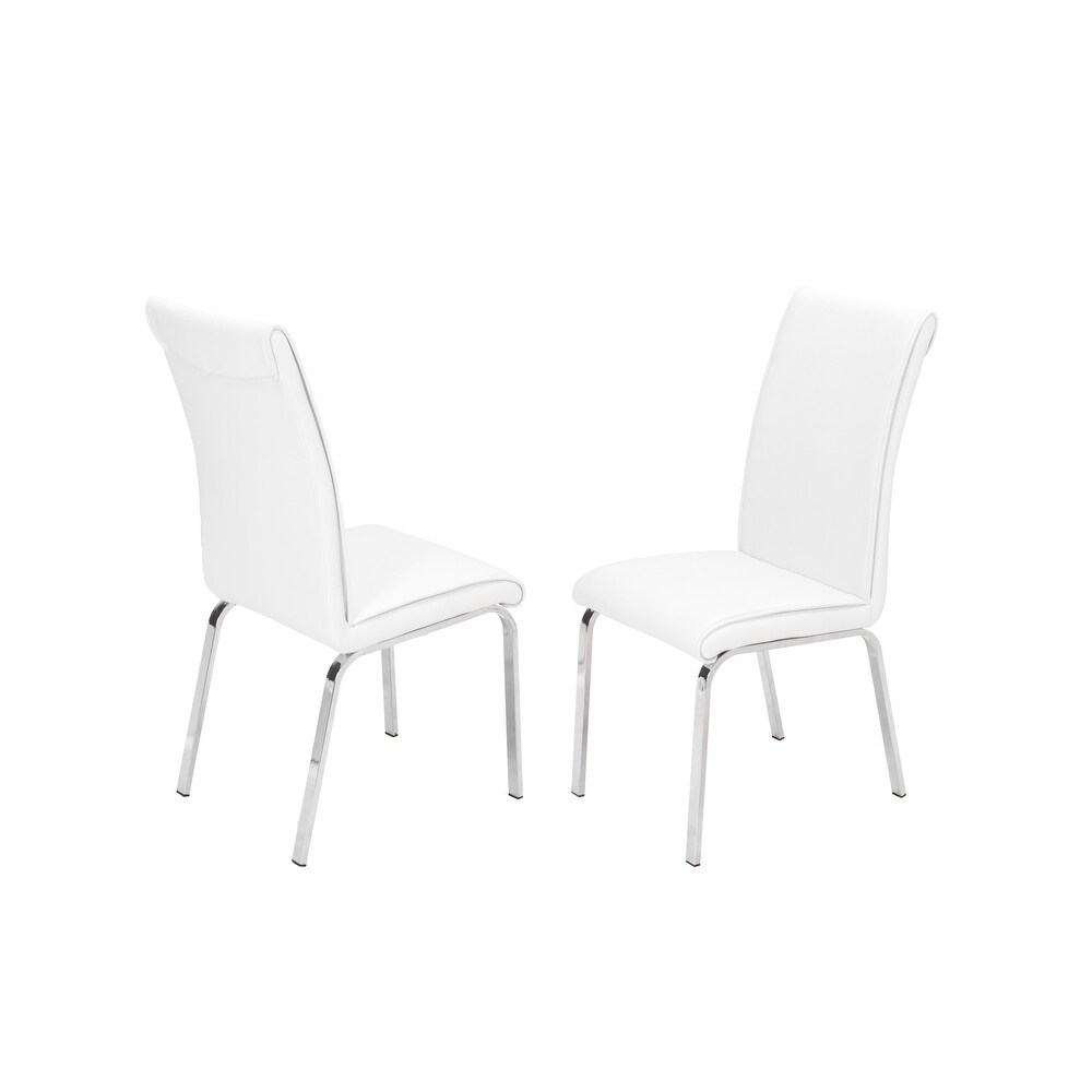 Best Quality Furniture Dining Side Chairs w/ Chrome Legs (Set of 2)