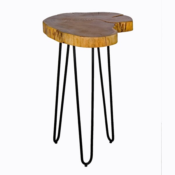 Carbon Loft Czuchry Hairpin Natural Live Edge Wood End Table