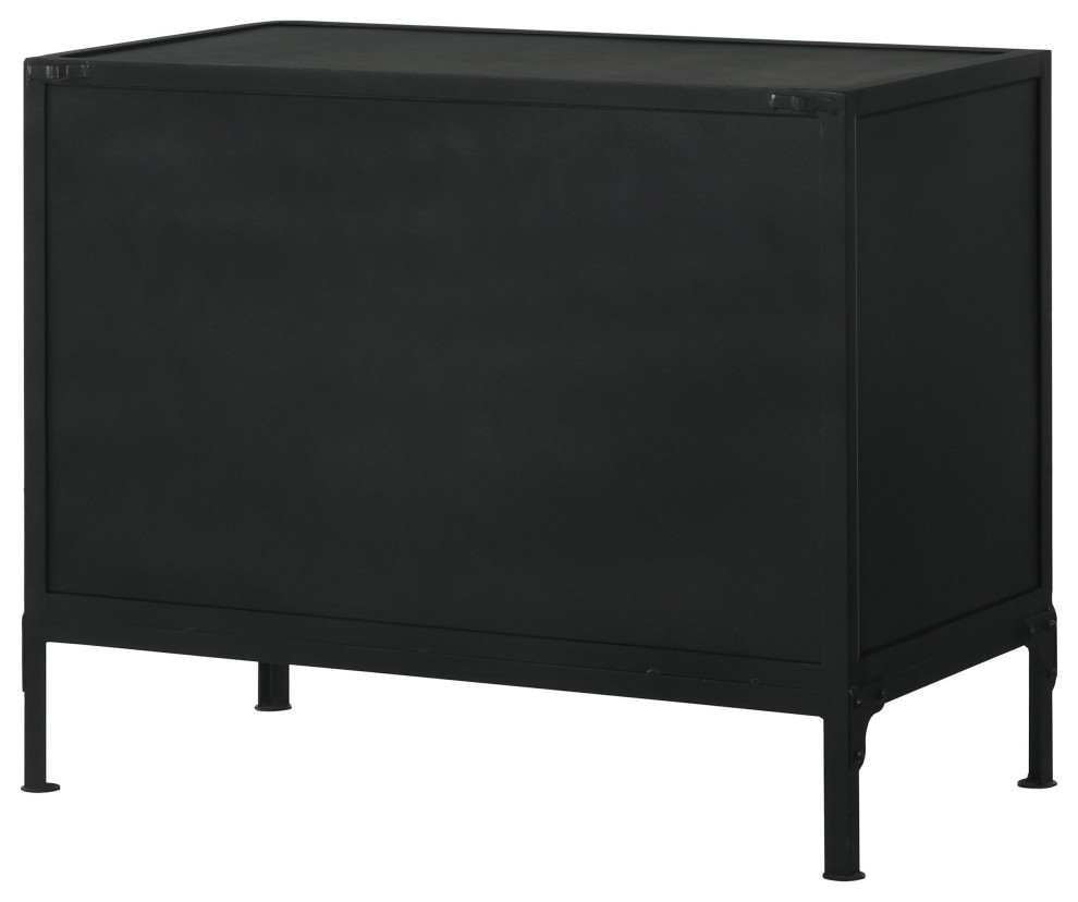 Sadler 2 drawer Accent Cabinet With Glass Doors Black   Modern   Accent Chests And Cabinets   by Modon  Houzz