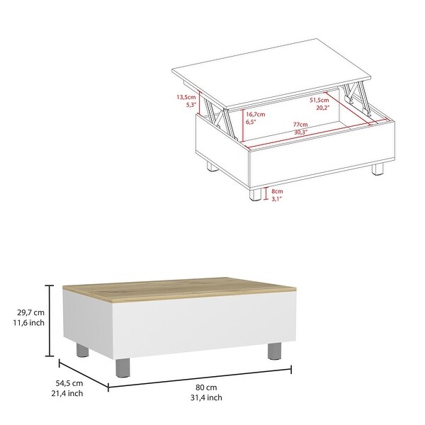 Lift Top Coffee Table with Four Legs