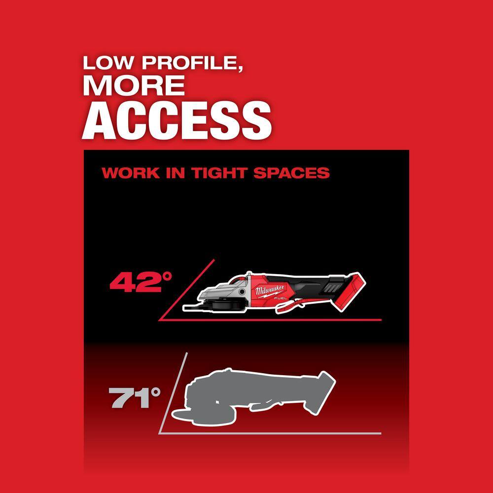 MW M18 FUEL 18V Lithium-Ion Brushless Cordless 5 in. Flathead Braking Grinder with Paddle Switch No-Lock (Tool-Only) 2886-20