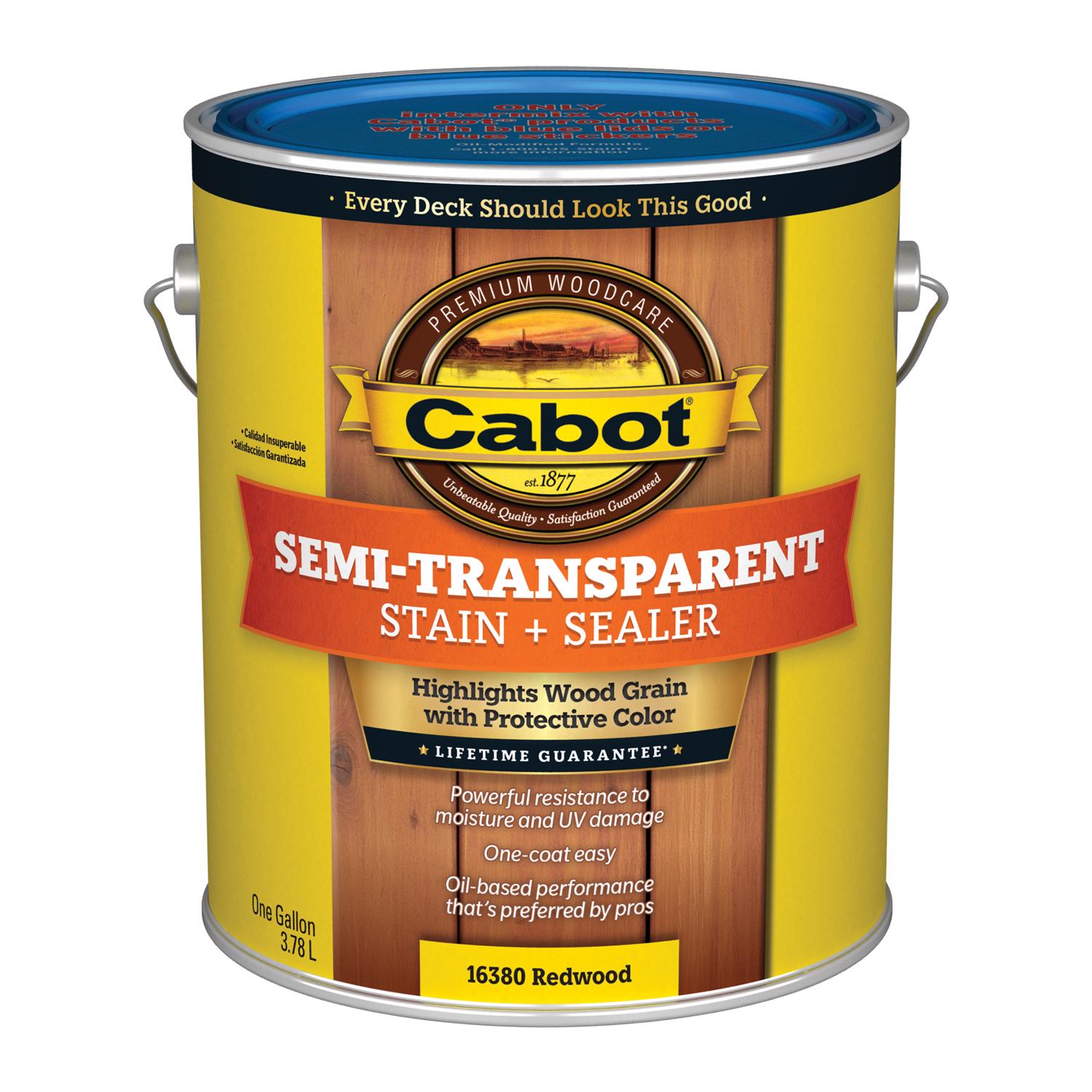 Cabot Semi-Transparent Low VOC Semi-Transparent Redwood Oil-Based Stain and Sealer 1 gal