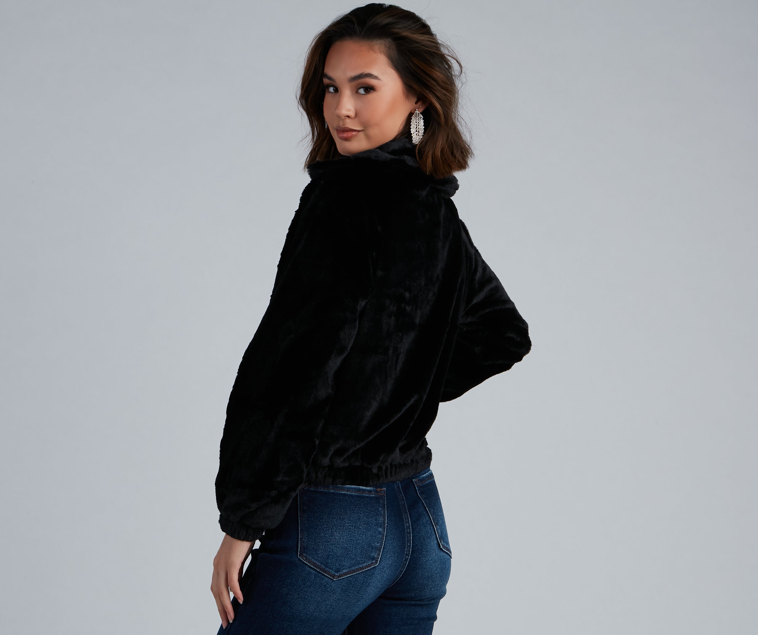 Cuddle Up Faux Fur Bomber Jacket