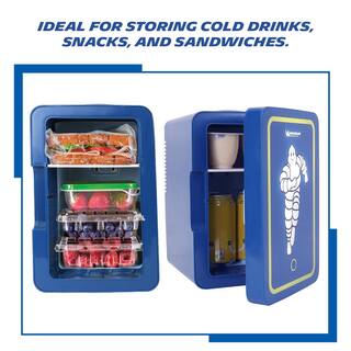 Koolatron 0.21 Cu. Ft. Portable Mini Fridge without Freezer in Blue ACDC LED Lighted Door 6L MICH06