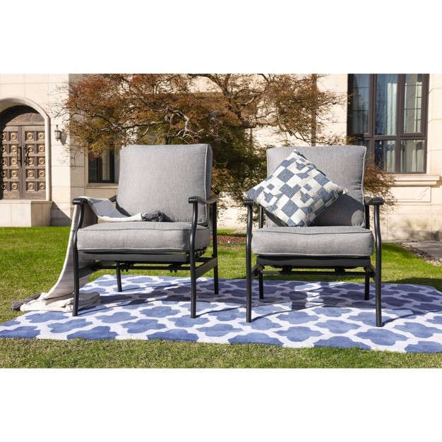 2pc Steel Outdoor Patio Accent Chairs Lokatse