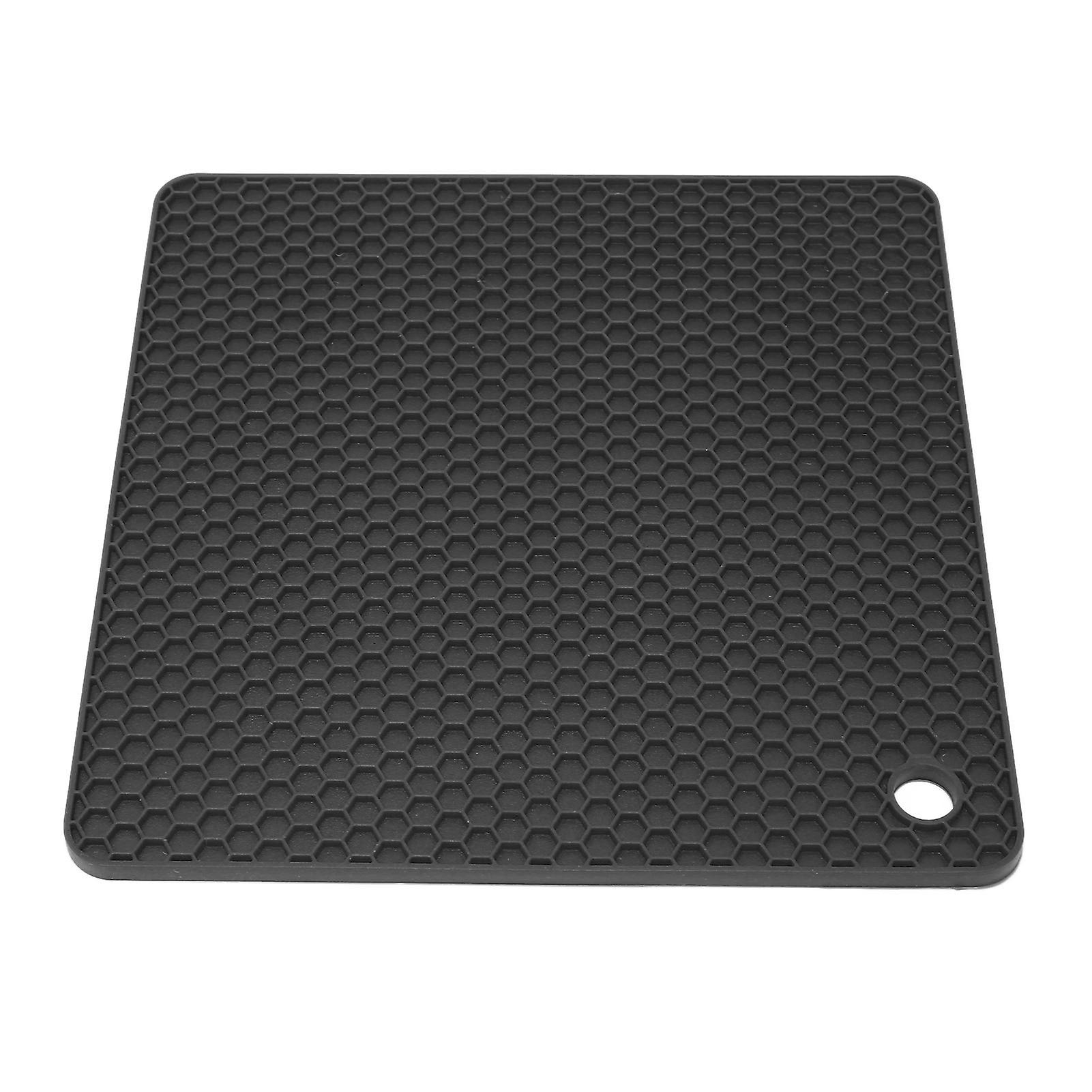 Heat Insulated Pad Square Shape Thickened Silicone Prevent Slip Heat Proof Mat For Wax Pot Bowlblack