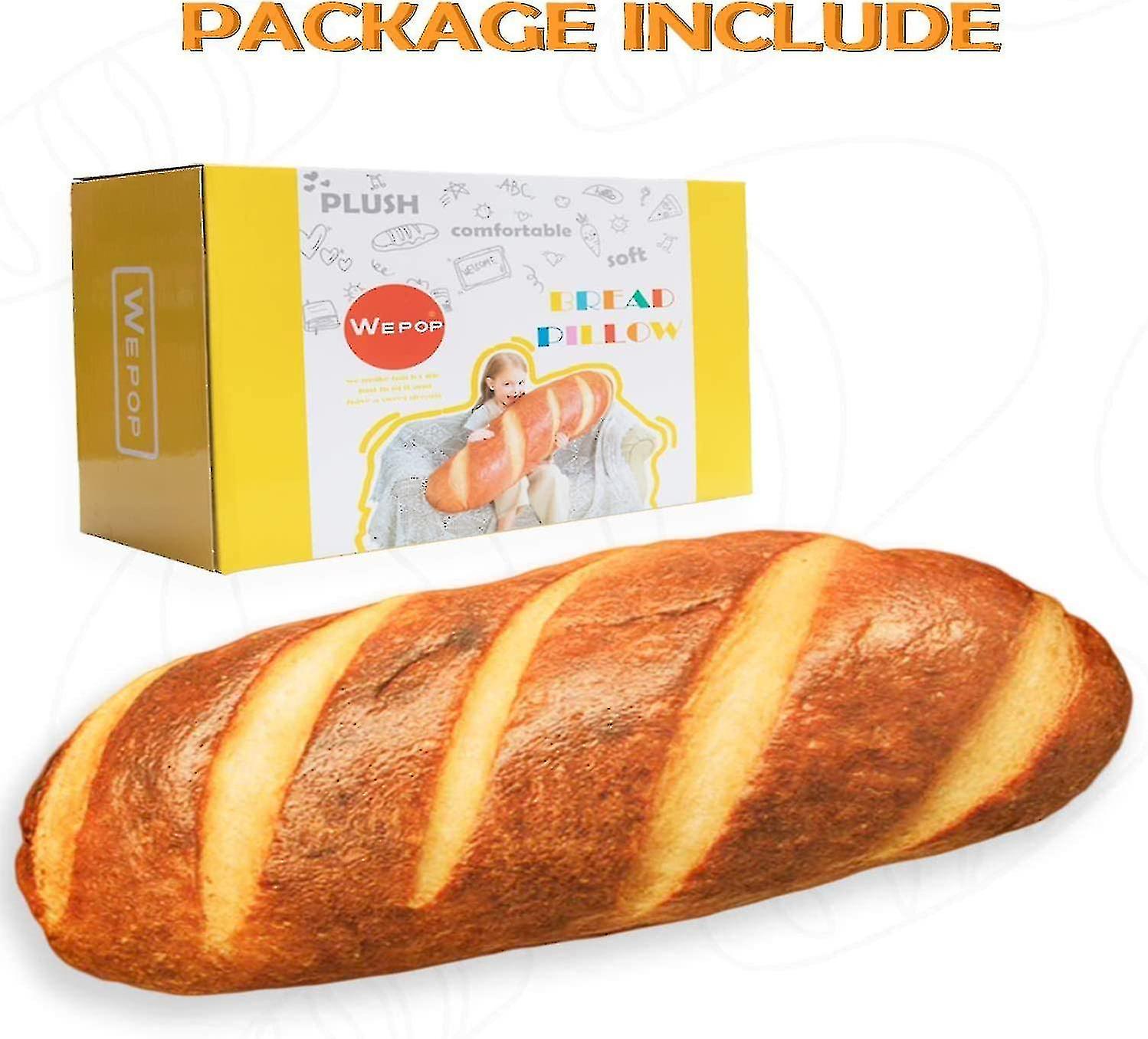 8 In 3d   Bread Shape Pillow Soft Lumbar Baguette Back Cushion Funny Food Plush Stuffed Toy