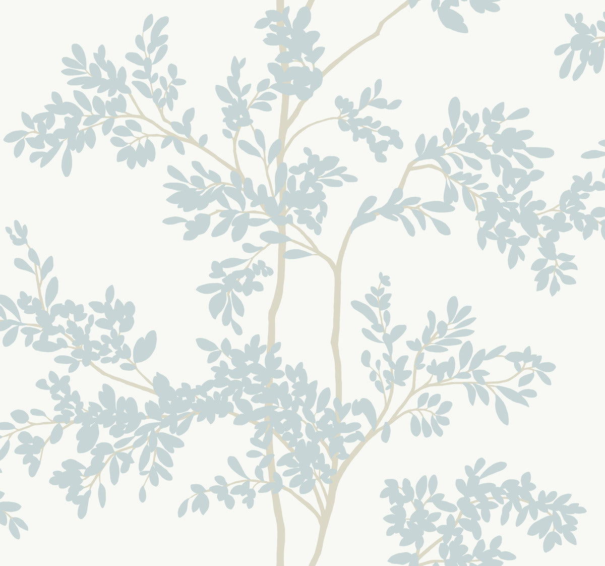 Sample Lunaria Silhouette Wallpaper in White/Cloud Blue from the Blooms Second Edition