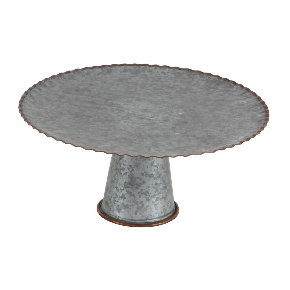 Gray Metal Galvanized Cake Stand (Set of 3)   S/3 9\