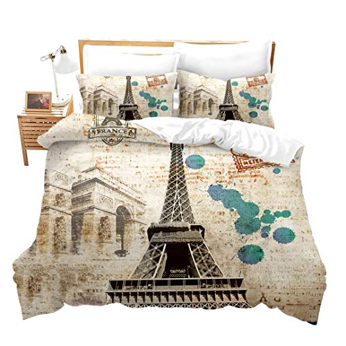 Duvet Cover Set Soft London Themed Comforter Cover Set 3 Pieces