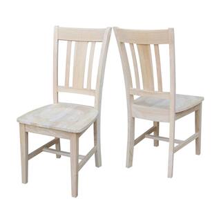 International Concepts San Remo Unfinished Wood Slat Back Dining Chair (Set of 2) C-10P