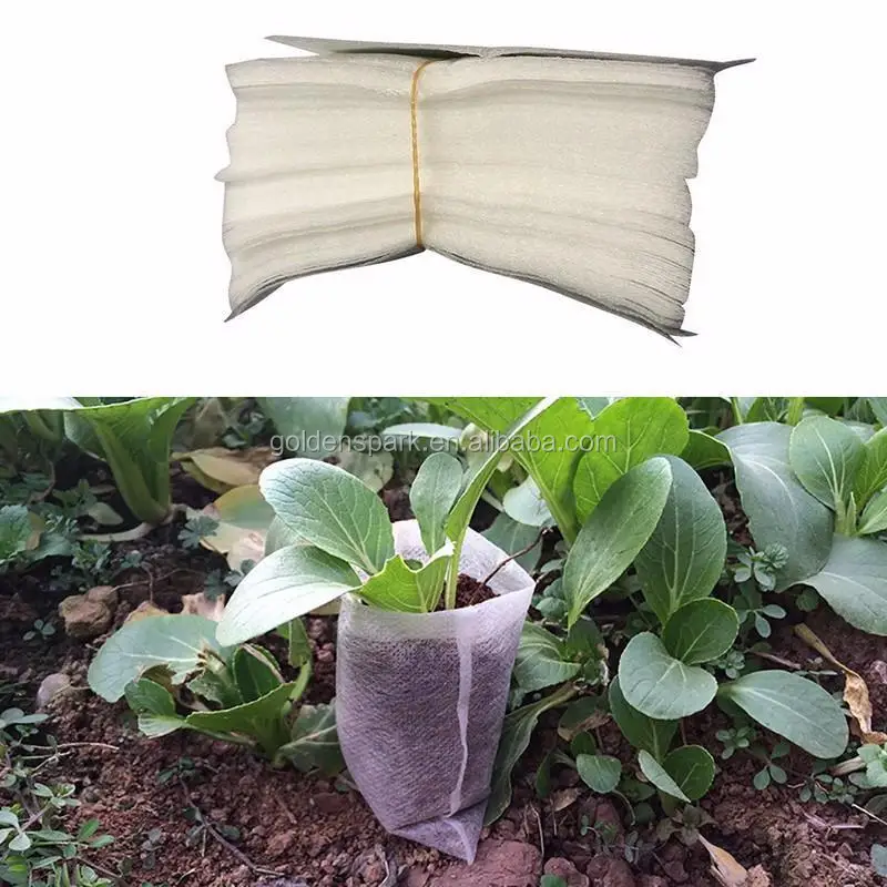 100Pcs Mini Non woven Fabric Seedling Bags Breathable Plant Bags Garden Supply