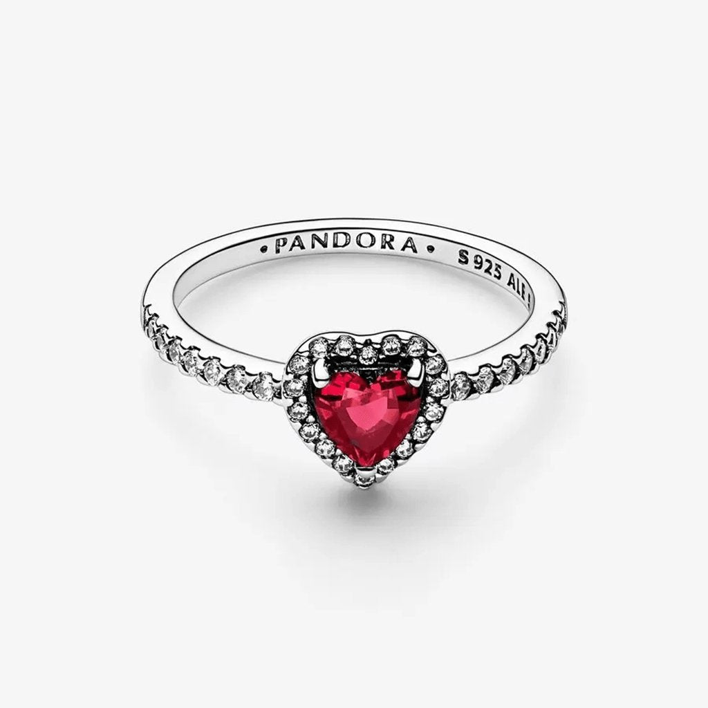 PANDORA  Elevated Red Heart Ring