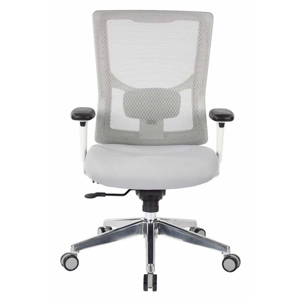 Pro Line White Mesh High Back Office Chair with Seat Slider and Adjustable Arms