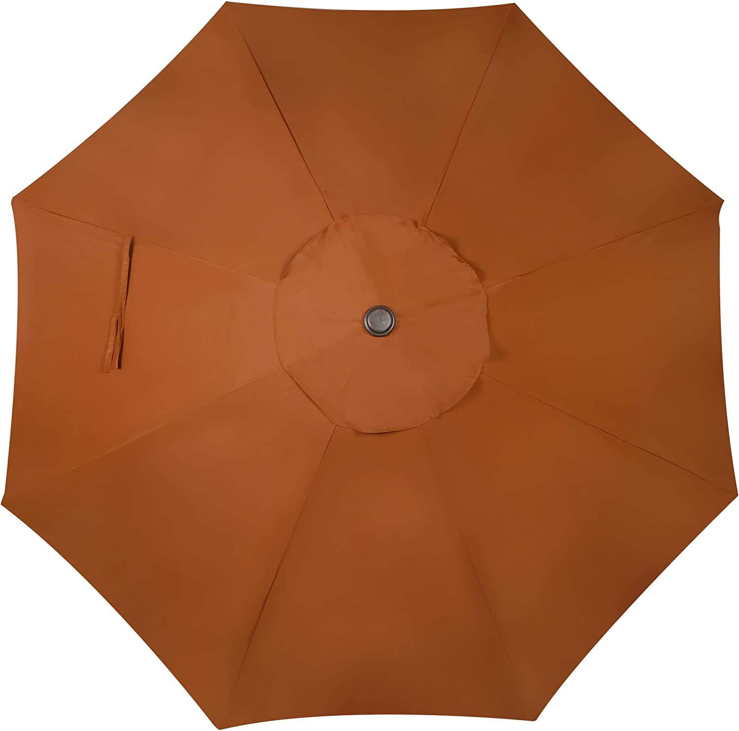 9' Outdoor Market Patio Umbrella with Push Button Tilt and Crank, 8 Ribs (Tan)