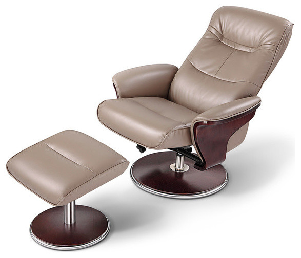 Milano Leather Swivel Recliner and Ottoman   Contemporary   Recliner Chairs   by Artiva  Houzz