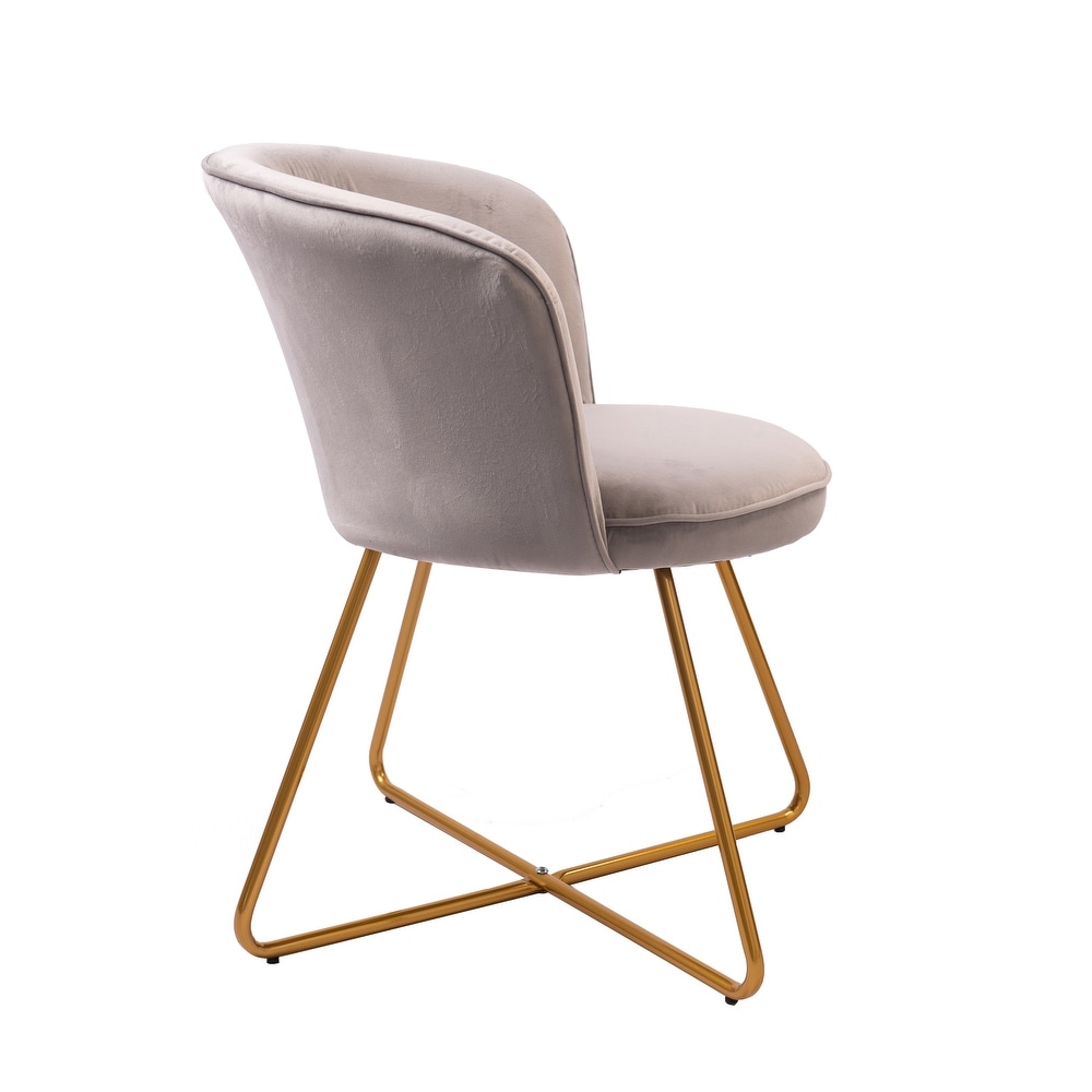 Porthos Home Orry Dining Chair  Velvet Upholstery  Gold Dipped Metal Legs