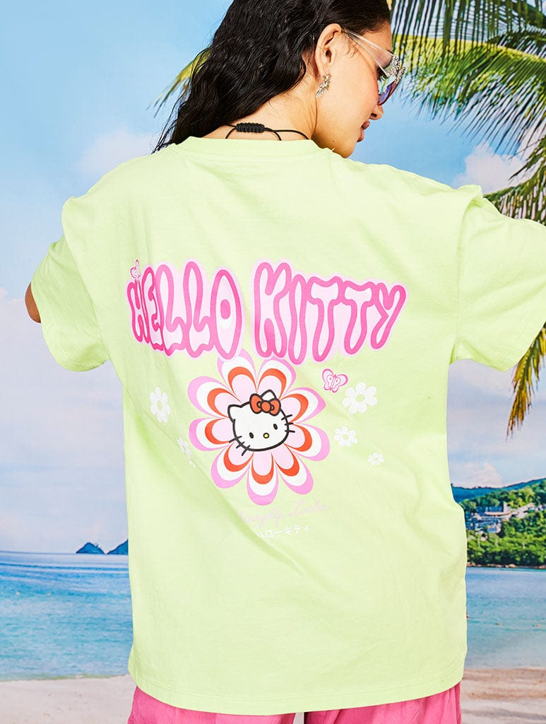 Hello Kitty x Skinnydip Green Floral Oversized T-Shirt