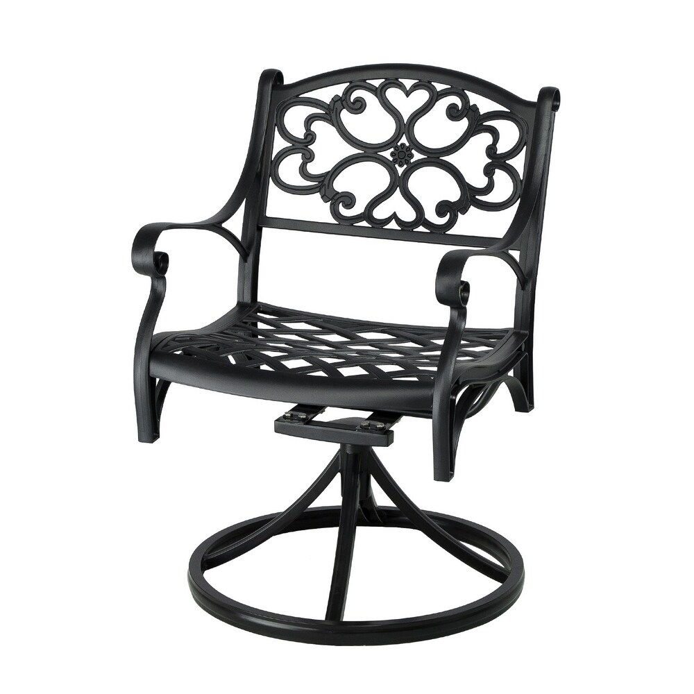 Outdoor cast aluminum patio swivel chair