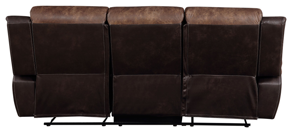 Jaylen Sofa (Motion) in Toffee and Espresso Polished Microfiber   Contemporary   Sofas   by Acme Furniture  Houzz