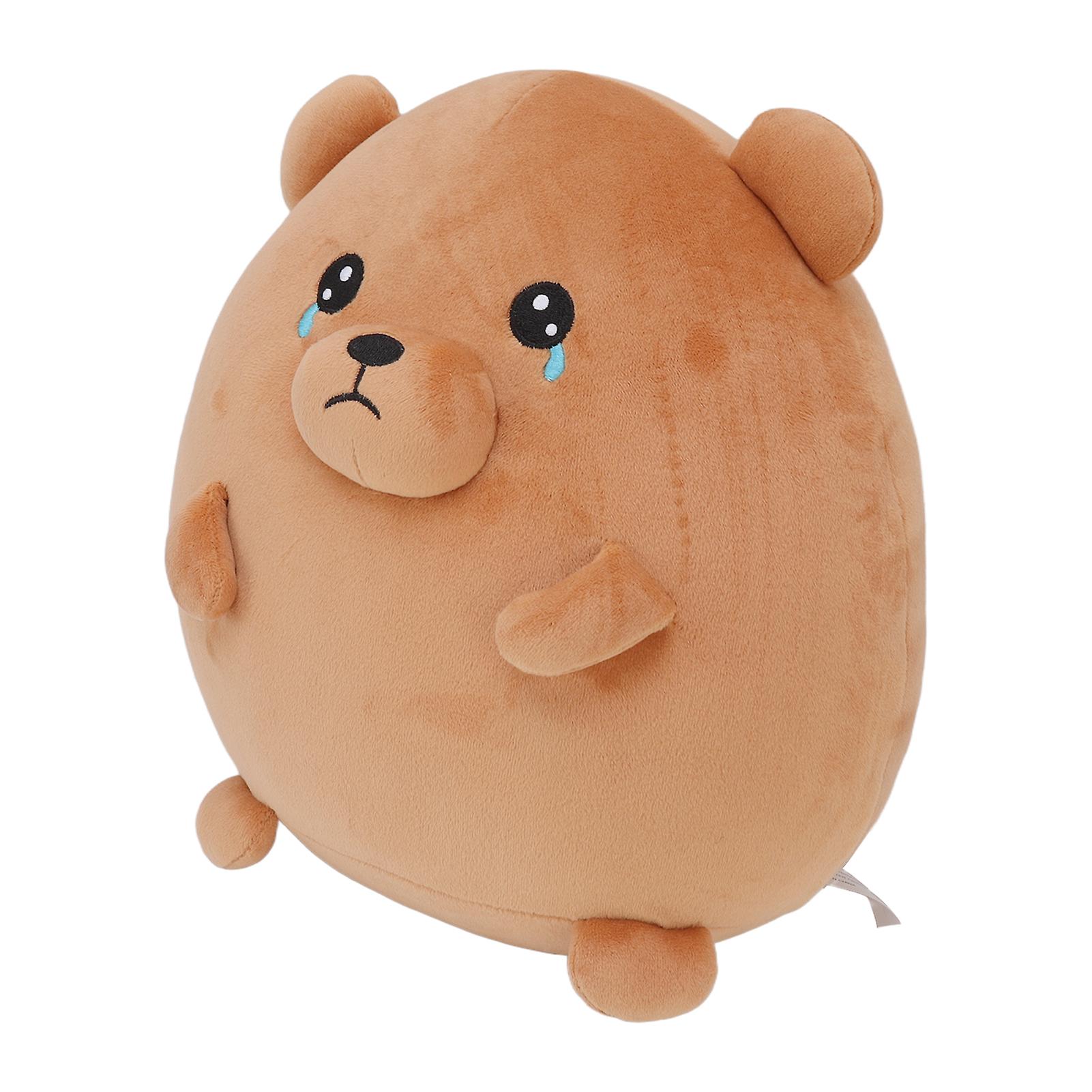 Brown Bear Plush Toy Soft Plush Cute Warm Skin Friendly Glossy Cute Brown Bear Stuffed Bear for Bedroom Office Kids