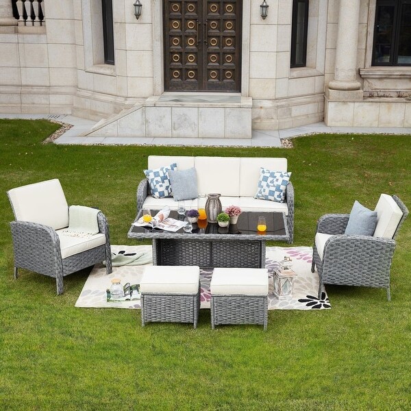 PATIO FESTIVAL 6Piece Cushioned Conversation/ Dining Set