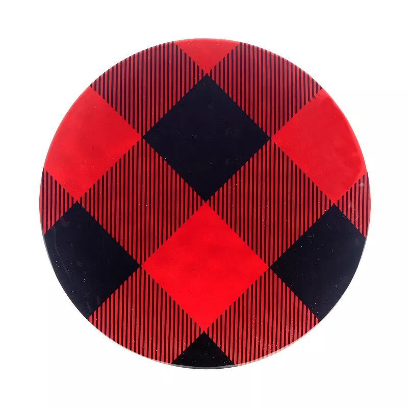 Certified International 12-Piece Red Buffalo Plaid Dinnerware Set