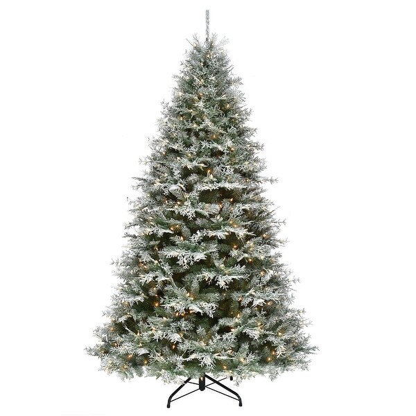 National Tree Company 7.5 ft. Snowy Stonington Fir Tree with Dual Color LED Lights