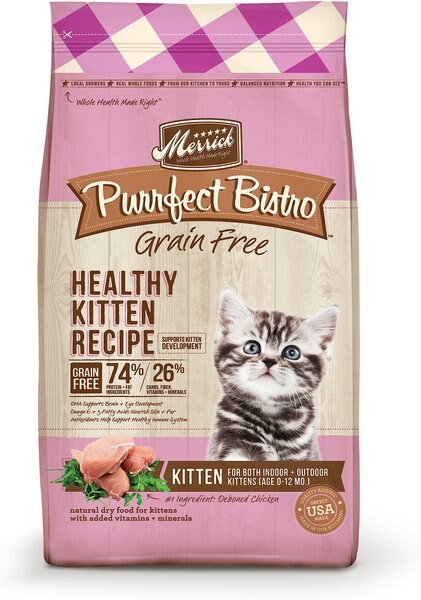 Merrick Purrfect Bistro Grain-Free Healthy Kitten Recipe Dry Cat Food