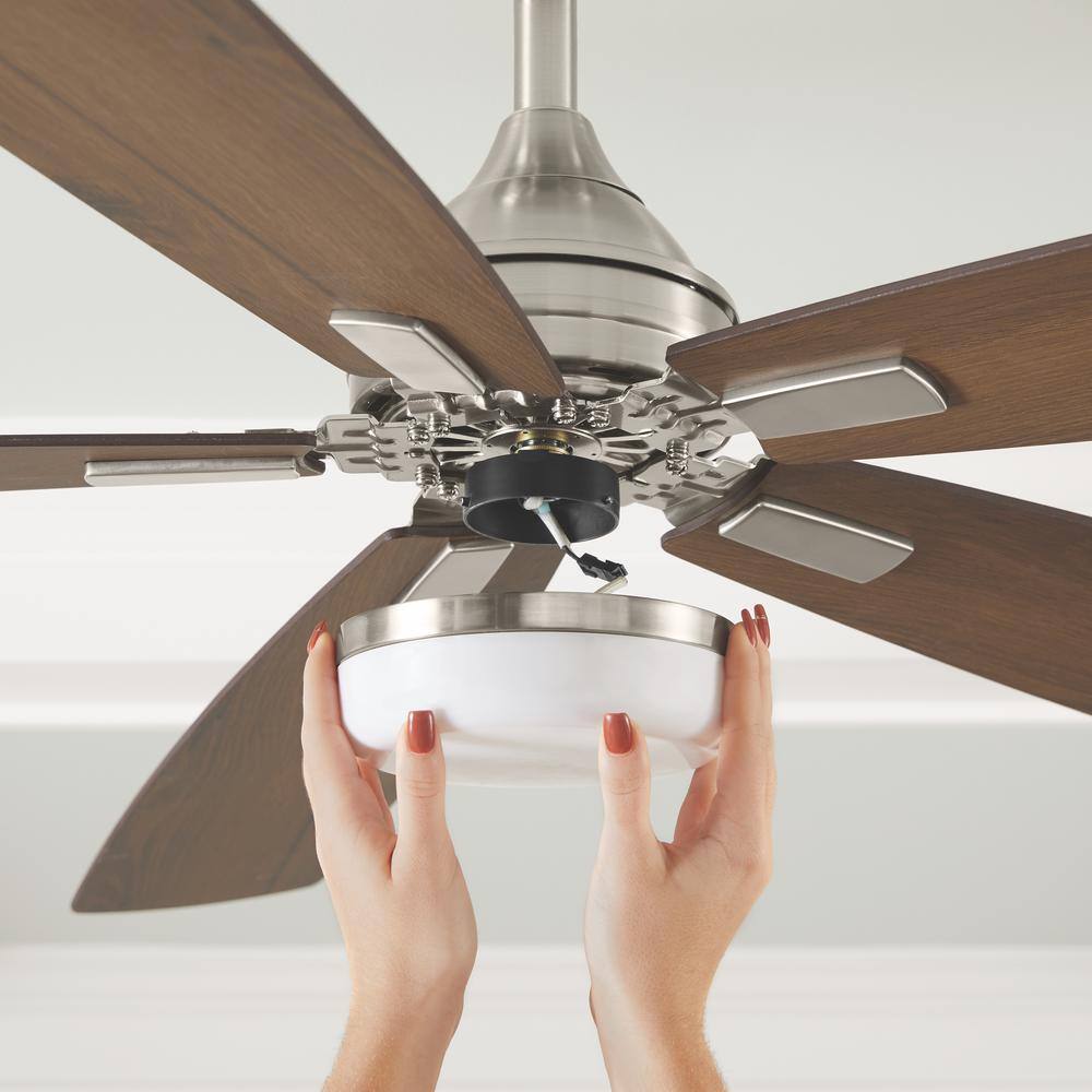 Home Decorators Collection Beckford 52 in. Integrated LED Indoor Brushed Nickel Ceiling Fan with Light and Remote with Color Changing Technology YG630-BN