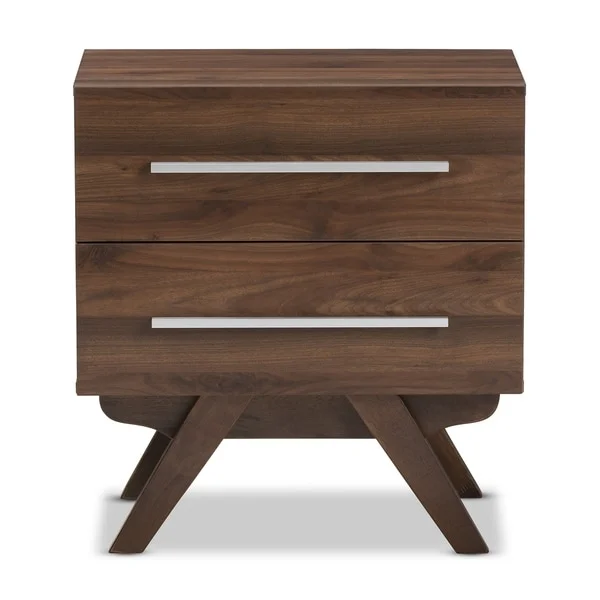 Mid-Century 2-Drawer Nightstand Baxton Studio