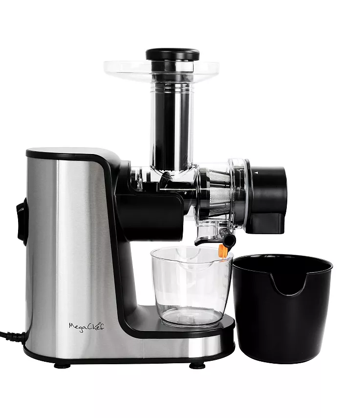 MegaChef Masticating Slow Juicer Extractor with Reverse Function Cold Press Machine with Quiet Motor