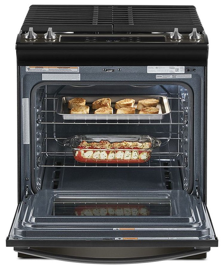 Whirlpool ADA 5 Cu. Ft. Black Stainless Steel Gas Range With Frozen Bake Technology