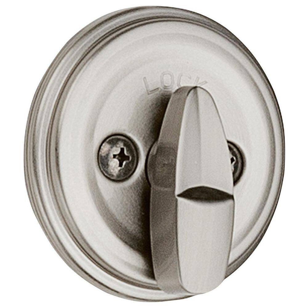 Kwikset Satin Nickel Single Cylinder Deadbolt featuring SmartKey Security with Microban Antimicrobial Technology 98015SMTCPK4V1