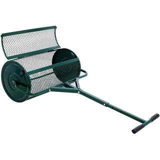 Kahomvis 24 in. Steel Handle Peat Moss Spreader Metal Compost Spreader Metal Mesh (Dia 15.7 in.) GH-LKW4-057