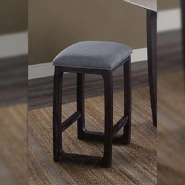 ACME Razo Counter Height Stool (1Pc) in Fabric and Weathered Espresso