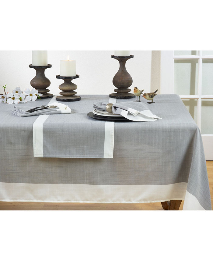 Saro Lifestyle Table Runner with Banded Border 108 x 16