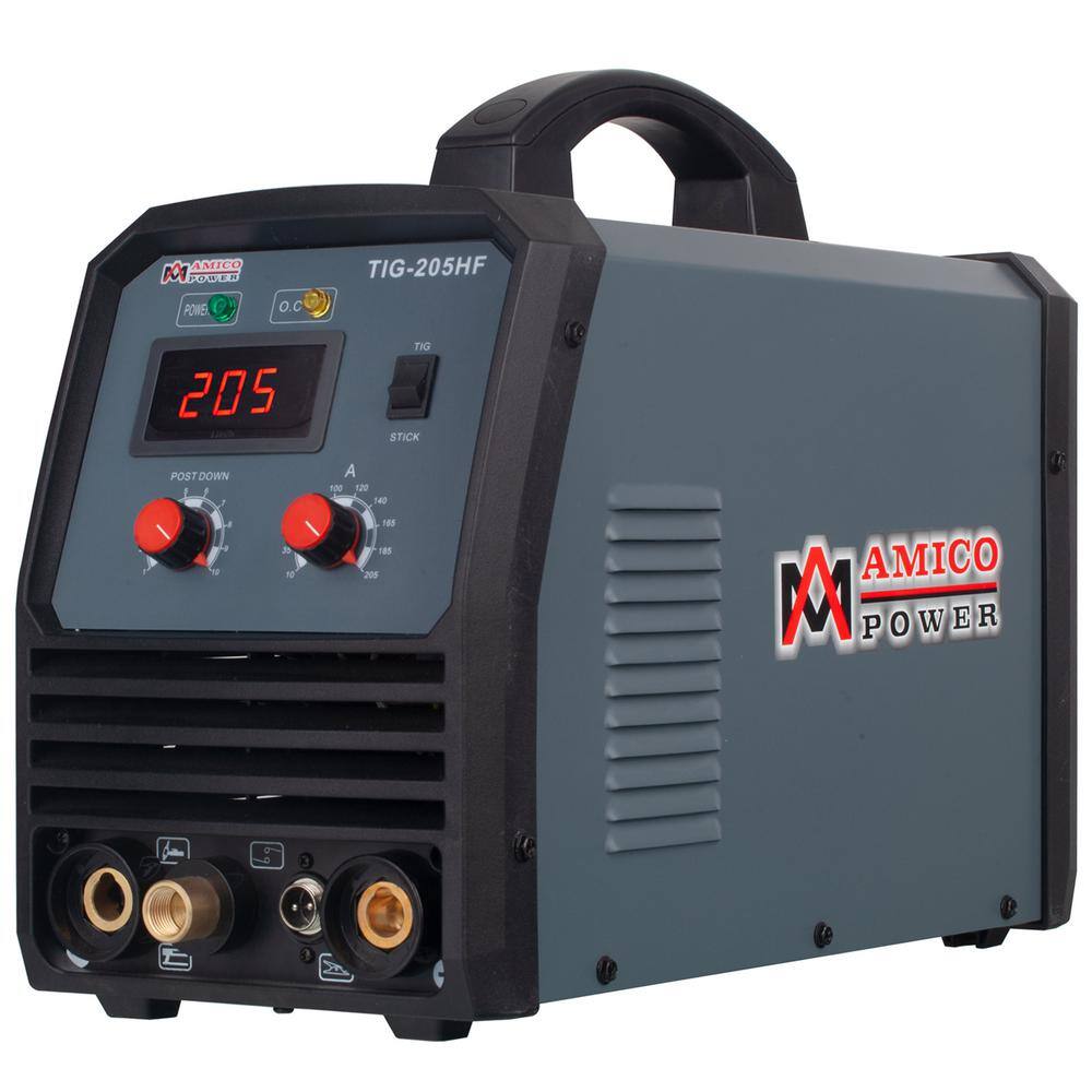 AM AMICO ELECTRIC 205 Amp TIG Stick Arc DC Inverter Welder with 95-Volt to 260-Volt Wide Voltage Welding 80% Duty Cycle TIG-205HF