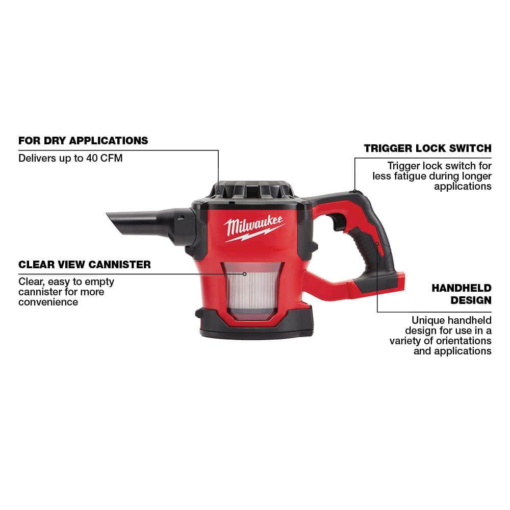 Milwaukee M18 18Volt LithiumIon Cordless Compact Vacuum