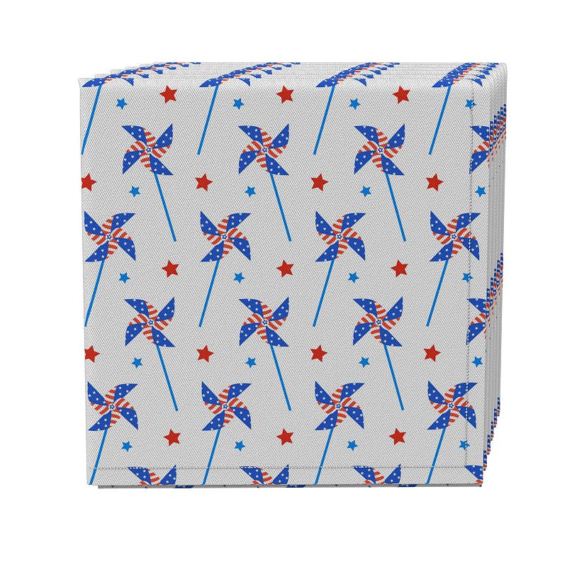 Napkin Set of 4， 100% Cotton， 20x20， Patriotic Pinwheels