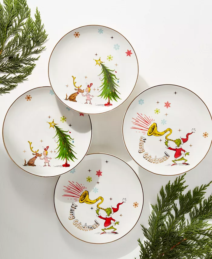 Lenox Merry Grinchmas Accent Plates Set of 4