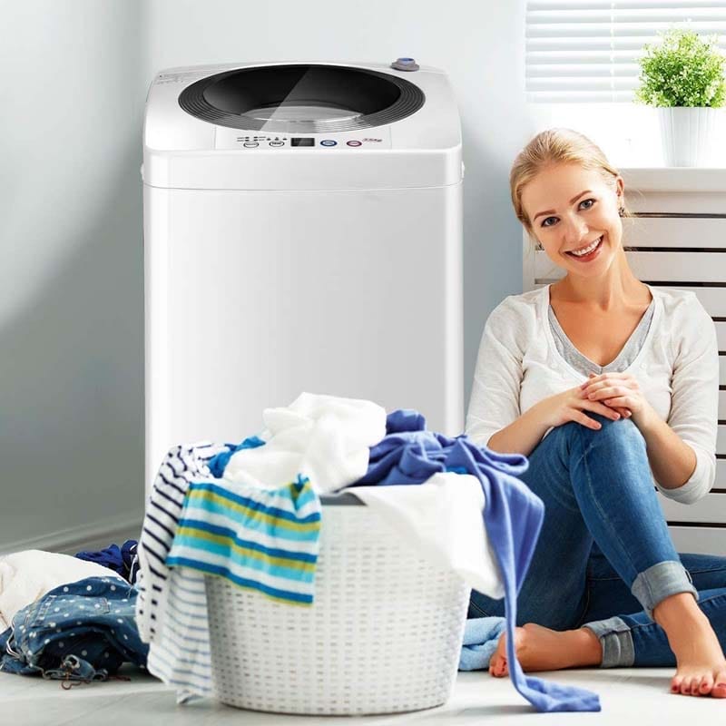 8 LBS 2-in-1 Portable Washing Machine with Drain Pump, Top Load Washer Dryer Combo for RV Dorm Apartment