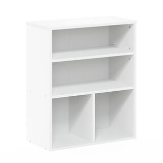 Furinno Pasir 28.15 in. White 3-Shelf Etagere Bookcase with Adjustable Shelves 20122WH