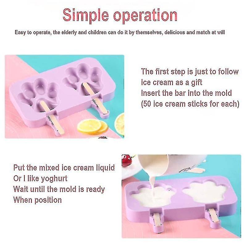 Diy Silicone Frozen Ice Cream Mold / Reusable Ice Cartoon Cream Mold / Juice