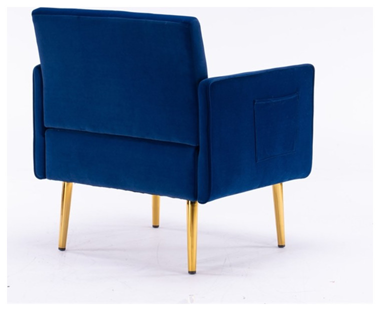 28.3  x27 x27Wide Velvet Contemporary Modern Style Accent Armchair Blue Color   Midcentury   Armchairs And Accent Chairs   by Homesquare  Houzz