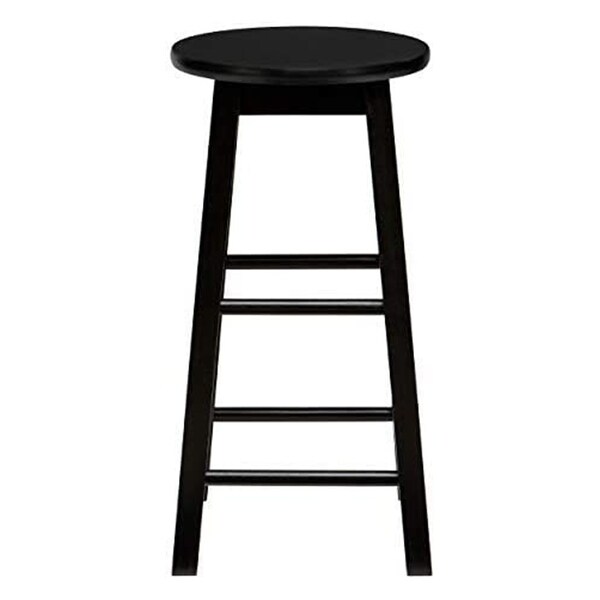 PJ Wood Classic Round-Seat 29 Inch Tall Kitchen Counter Stools， Black， Set of 2 - 20.9