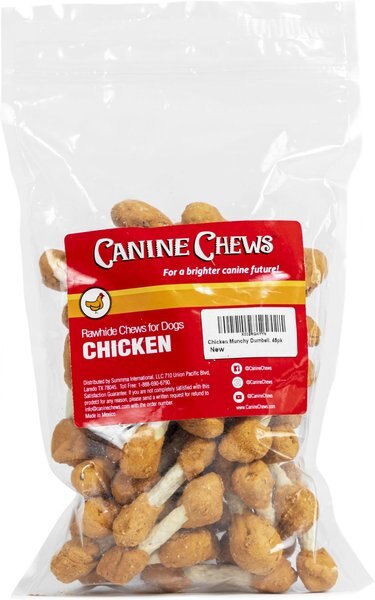 Canine Chews 3-inch Munchy Dumbbell Chicken Flavor Dental Dog Chews