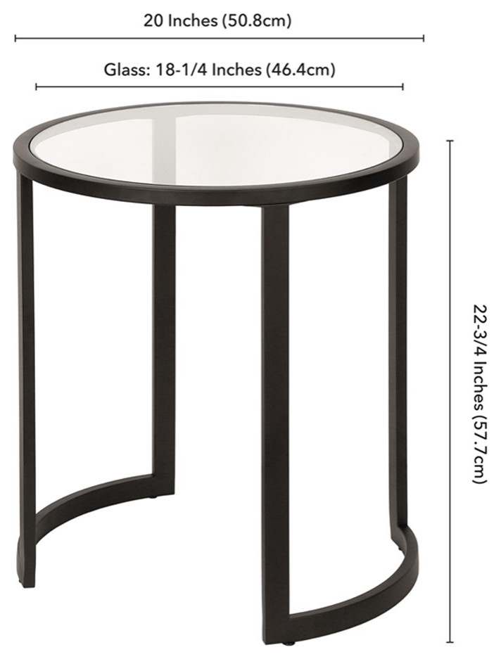 Maklaine Contemporary Metal Double Circular Side Table in Black and Bronze   Transitional   Side Tables And End Tables   by Homesquare  Houzz