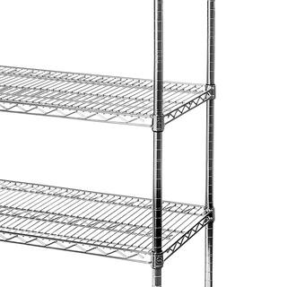 Seville Classics UltraDurable Silver 6-Tier NSF-Certified Steel Wire Garage Storage Shelving Unit (48 in. W x 72 in. H x 18 in. D) WEB563