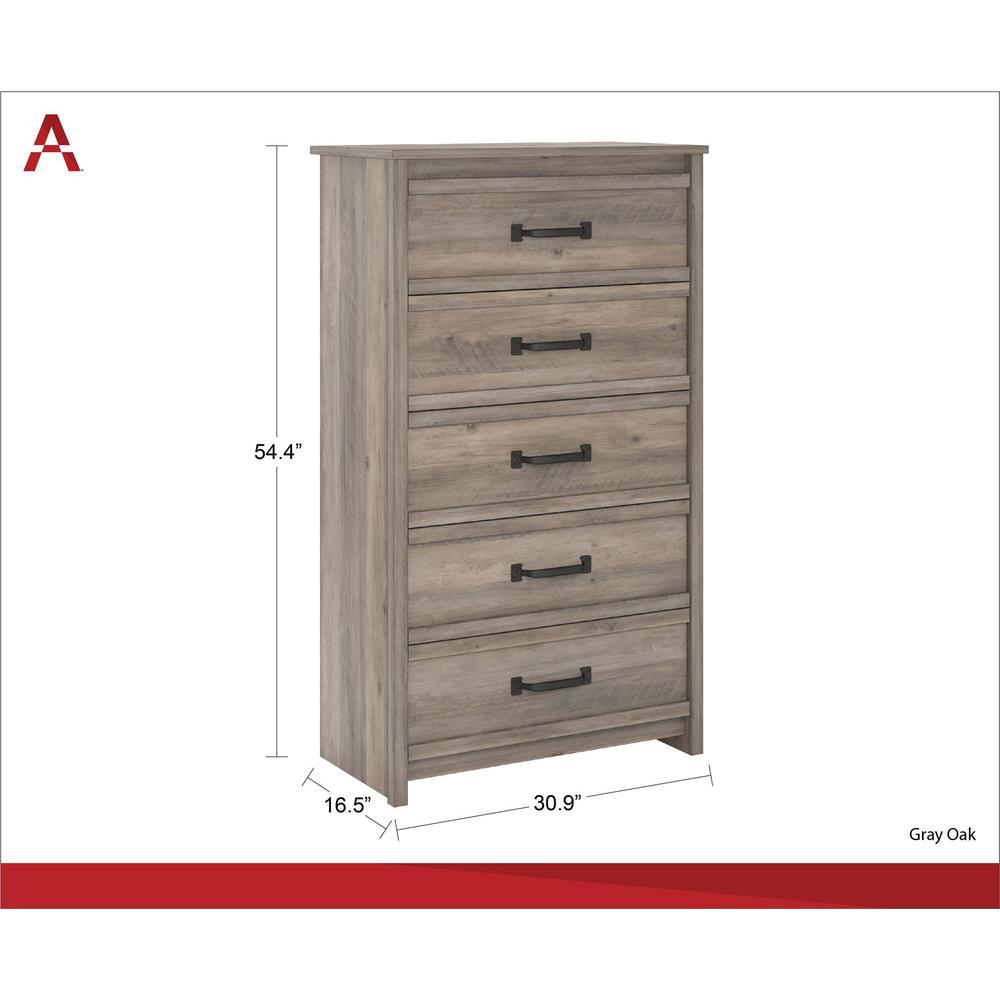 Strick   Bolton Millicent Grey Oak 5 drawer Dresser